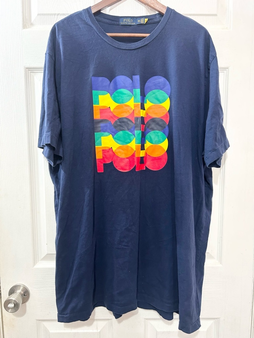 Polo Ralph Lauren Men’s 3XB Navy Blue Multicolor Logo Graphic T-Shirt Big & Tall